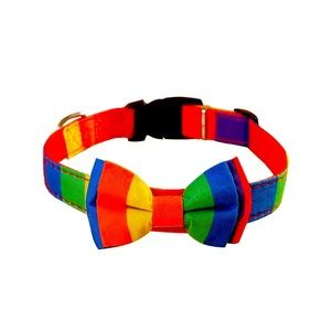 Multi colored dog collars,with bowtie, come in size, small and medium.